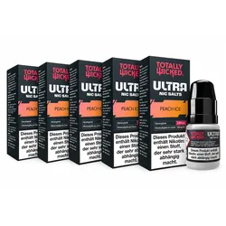 8 ml Totally Wicked ULTRA Nic Salts - 2,0 % (20 mg/ml) Peach Ice, 5er Pack