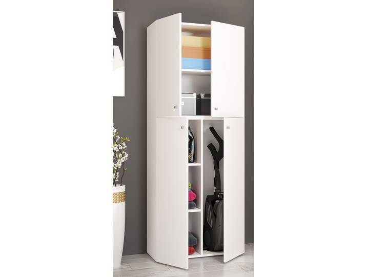 Armoire polyvalente - Hauteur 182 70 x 182 x 39cm Blanc/Blanc