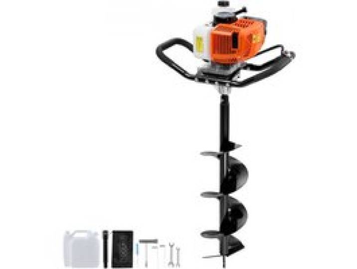 VEVOR Tarière à Essence, 63 CC, Tarière Thermique de Plantation 2400 W avec Foret 200 mm, 1 Tige d'Extension, Tarière Spirale Moteur Puissant, pour Plantes Jardin, Jardinage, Planter, Creuser de Trous