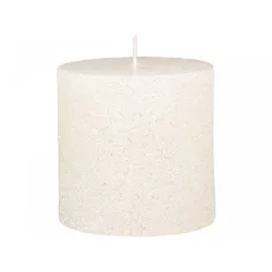 Chic Antique Rustikale Stumpenkerze mit Glitzer, H10/Ø10 cm, creme