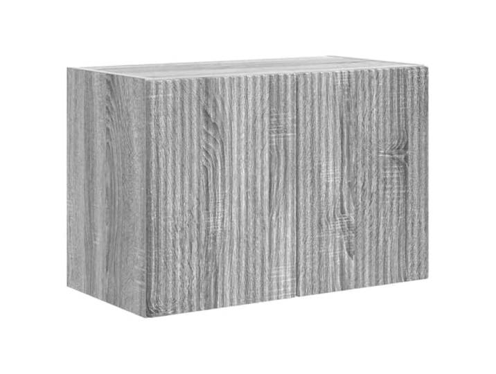 hliofuir TV-Wandschrank Graues Sonoma 59,5x31x40 cm Holzwerkstoff Platzsparender schwebender Lowboard-Schrank für Wohnzimmer und Schlafzimmer mit praktischen Klapptüren.