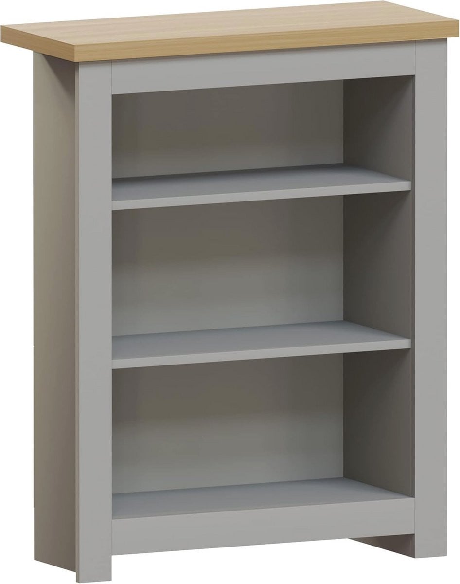 Moderne Boekenkast met 3 Planken - Ruimtebesparende Opslag in Grijs