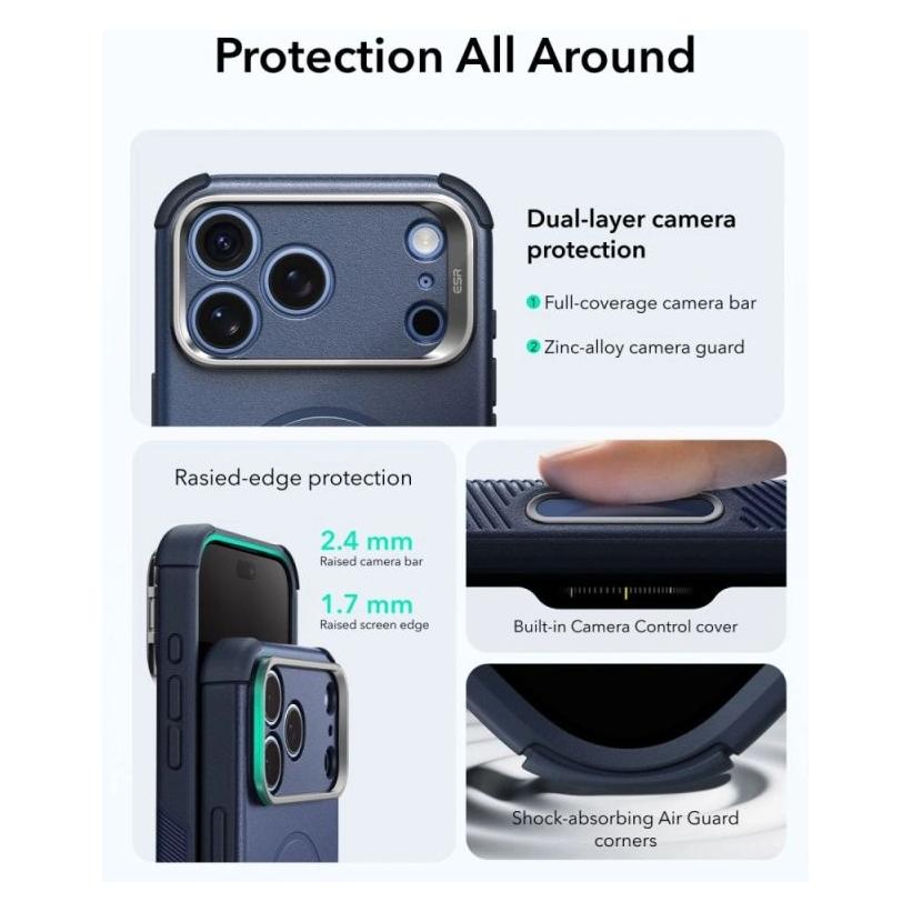 ESR - Cyber Armor Kickstand - iPhone 18 Pro Max / 17 Pro Max - Blue (Apple iPhone 17 Pro Max, Apple iPhone 18 Pro Max) (4894240304105)