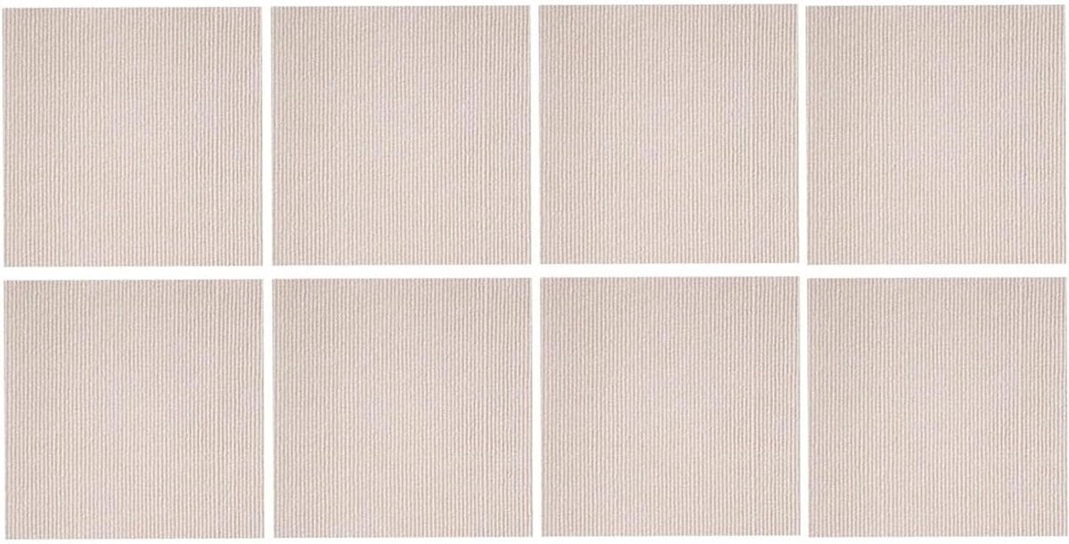 Thuis Tapijttegels 8 Stuks Herbruikbare Zelfklevende Tapijttegels, Peel en Stick, Wasbaar en Antislip, Beige
