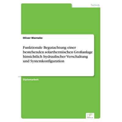 Funktionale Begutachtung einer bestehenden solarthermischen Großanlage hinsichtlich hydraulischer Verschaltung und Systemkonfiguration, Taschenbuch