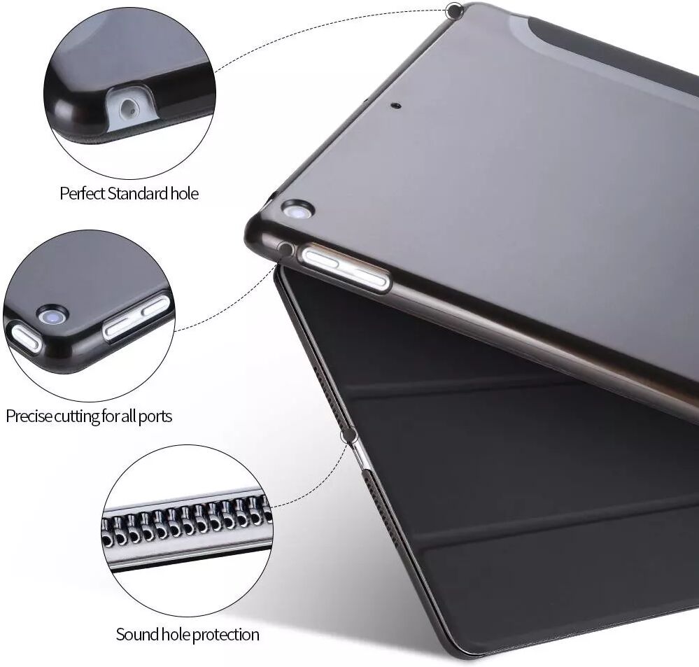 INF Étui pour iPad Air 1/iPad Air 2/New iPad 9,7" Noir