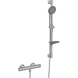 HansaPRISMA Duscharmatur Wandmontage Thermostat Stahl gebürstet 770 mm
