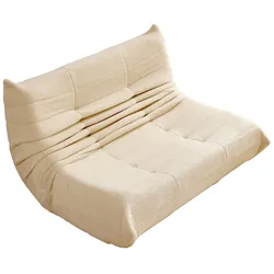 OKWISH Lounge-Sofa Teddysamt Beige 149x114x82 cm, leichte Konstruktion mit ergonomischer Form und Schaumstoffpolsterung