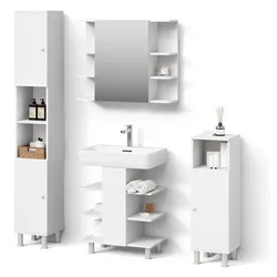 BADMÖBEL-SET Fucino, Weiß, 4-teilig