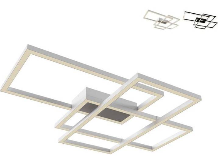 Plafonnier LED\, métal acrylique blanc\, L 78 cm