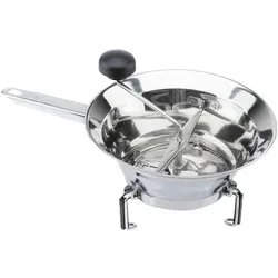 Tomatto Profi-Passiermühle mit 3 Sieben aus Edelstahl für Gastronomie & Küche - Hochwertiges Passiergerät, Passiermühle, Silber