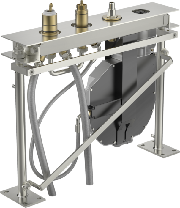 Hansacompact Grundkörper Universal 53020300 chrom, Fliesenrand-4-Loch-Armatur, Standmontage