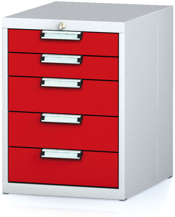 Alfa 3 Container MECHANIC mit fünf Schubladen, grau/rot