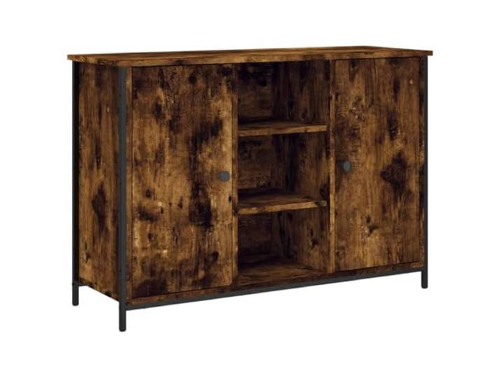 KGFHERENB Sideboard Räuchereiche 100x35x70 cm Kommode Beistellschrank Moderner Anrichte Schrank in Räuchereiche-Optik mit verstellbaren Stahlfüßen für Wohnzimmer und Schlafzimmer.