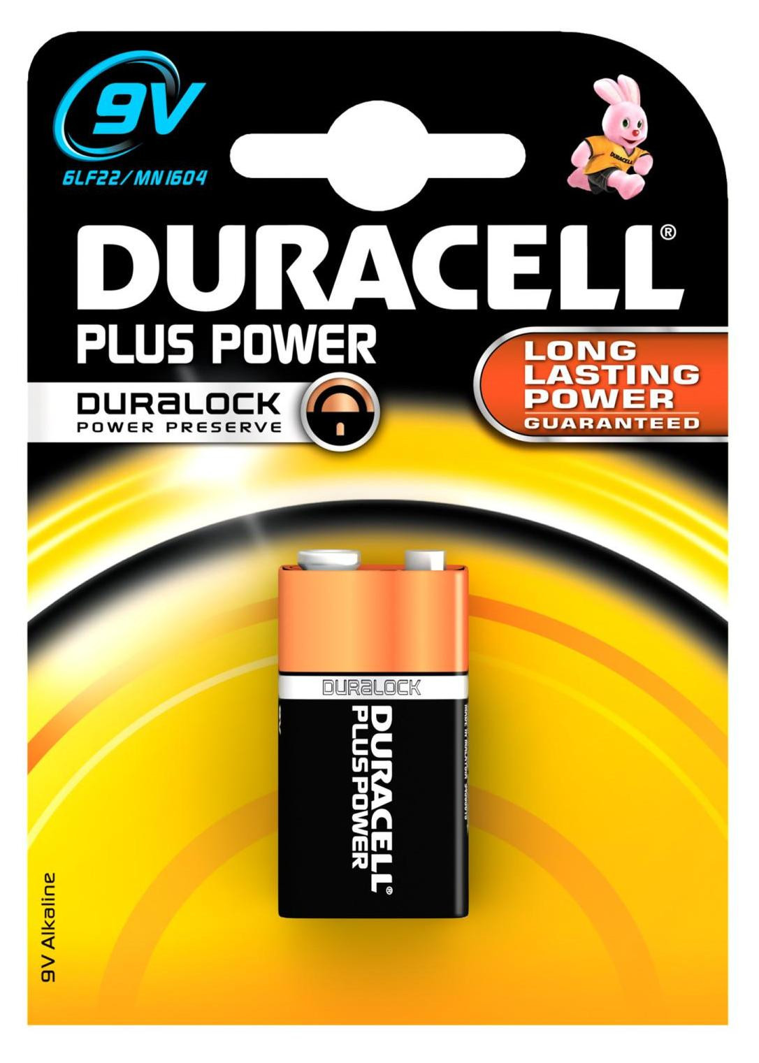 Duracell Plus Power 9V batterij, 1 stuk