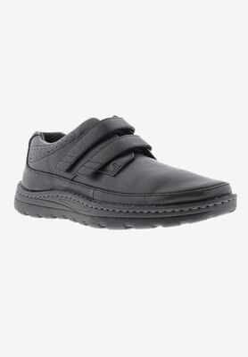 Men's MANSFIELD II Velcro® Strap Shoes by Drew in Black Calf (Size 15 D)