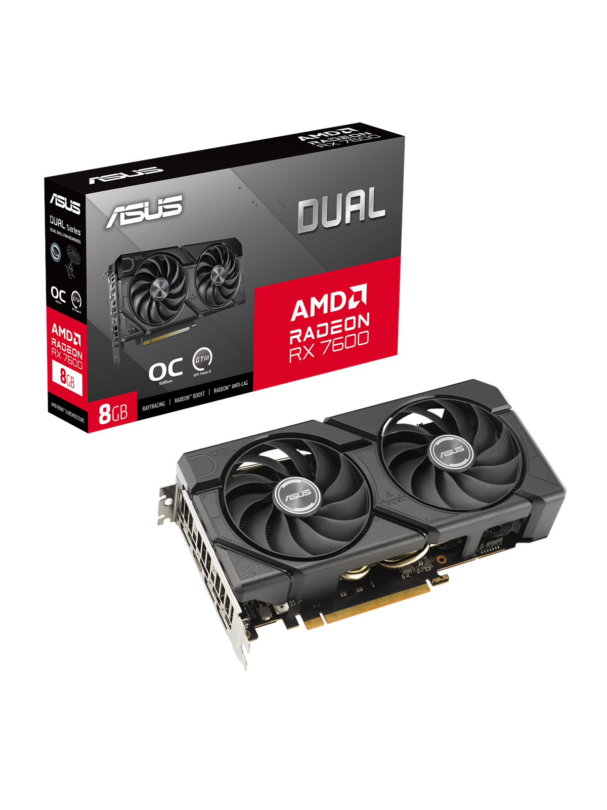 ASUS Radeon RX 7600 DUAL EVO OC - 8GB GDDR6 RAM - Grafikkarte