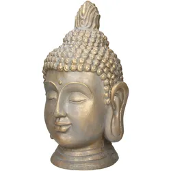 BUDDHA KOPF STATUE 74,5 cm Bronzeoptik aus Polyresin
