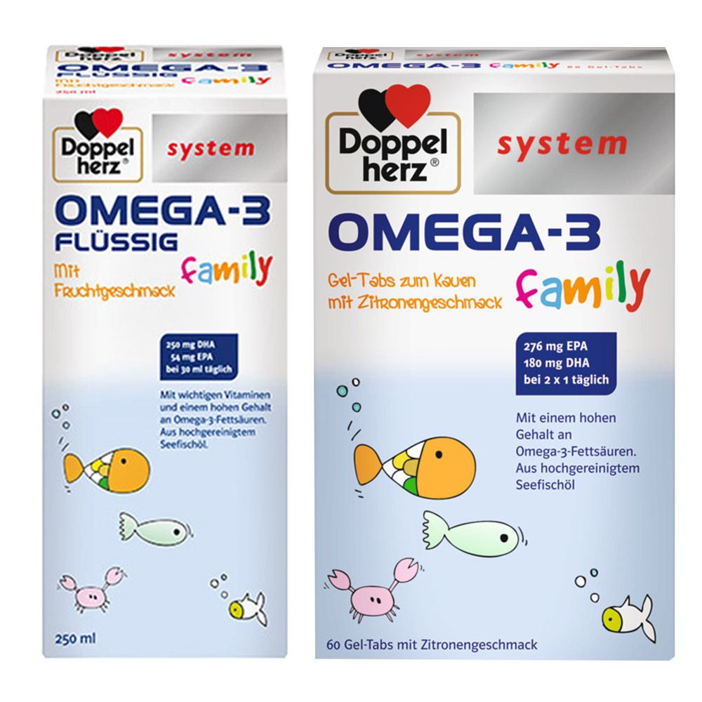 Doppelherz system Omega-3 flüssig family + 1 St Set
