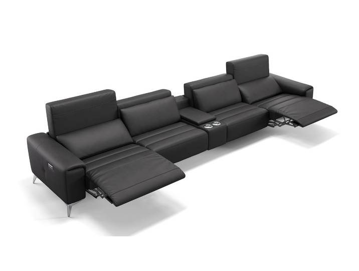 Heimkino Lounge BELLA Leder 4-Sitzer Kinosofa Relax Sofa