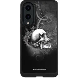 Nivocase Hülle für Samsung Galaxy S25 Edge Handyhülle NIVOcore Case Schwarz Gothic Schädel Totenköpfe (Samsung Galaxy S25 Edge), Smartphone Hülle, Schwarz