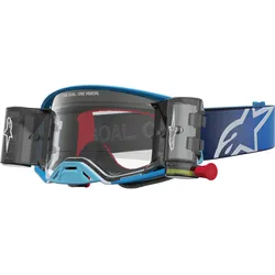Alpinestars Supertech Firma Roll-Off, Crossbrille - Blau/Silber Klar - Einheitsgröße