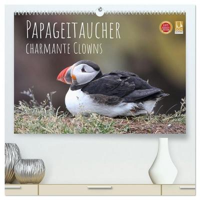 Papageitaucher - charmante Clowns (hochwertiger Premium Wandkalender 2027 DIN A2 quer), Kunstdruck in Hochglanz