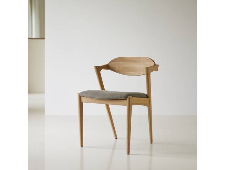 Stuhl aus massivem Teakholz und Stoff - Natur - Teak