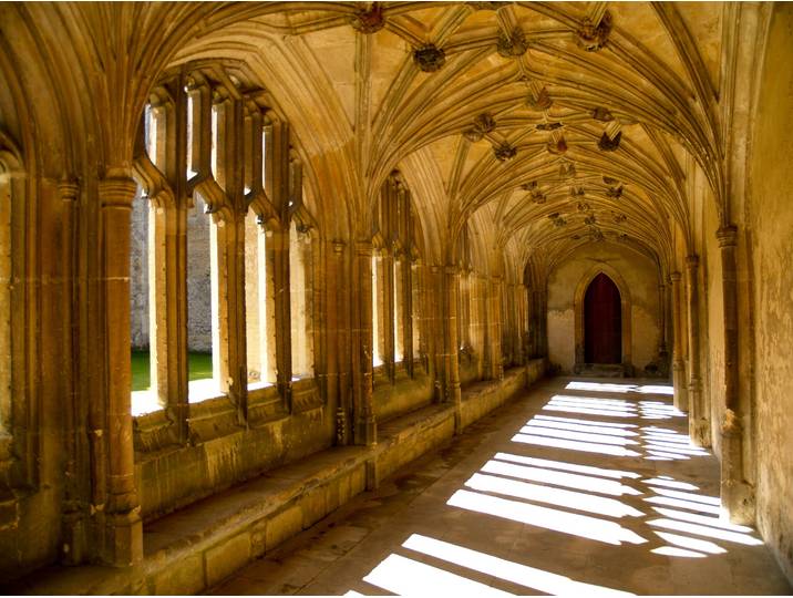 Fototapete PAPERMOON Sunlit Abbey , bunt, B:2,5m L:1,86m, Vlies, Tapeten, Fototapete