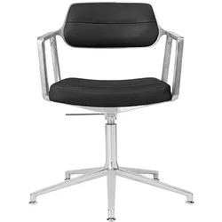 Drehstuhl Vipp 453+ Vipp Bezug Anilinleder schwarz, Designer Vipp Design, 67x70-77.5x67 cm