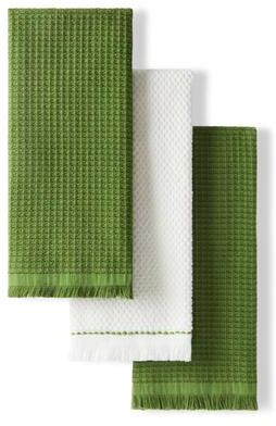 KitchenAid Gourmet Series Gridlines Kitchen Towels 3-Pack Set, 100% Cotton Absorbent - 18""x28"""