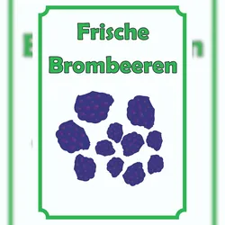 HB-Druck Frische Brombeeren Schild Hochkant A5 (148x210mm)