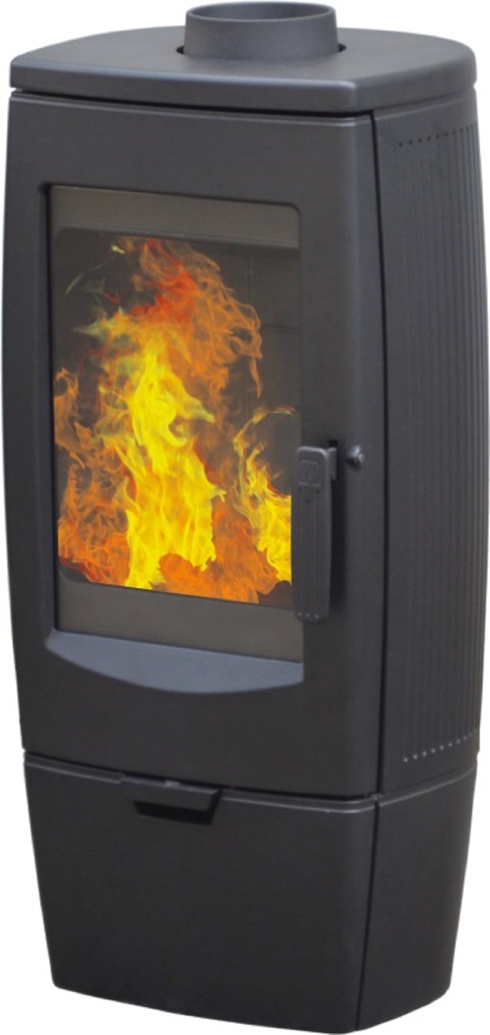Design-Gusskaminofen Plamen Gala schwarz, raumluftunabhängig - 8kW