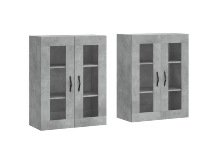 Helloshop26 2 Stück Wandschränke aus Holz, 69,5 x 34 x 90 cm, praktische Aufbewahrung, moderner Stil, Betongrau, 02_0055452