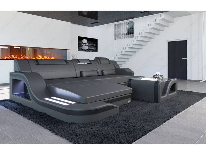 Ecksofa Palermo L-Form in Leder