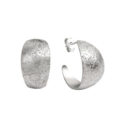 Paar Creolen CELESTA "925 Silber diamantiert", silber (silbergrau), Ohrringe, Damen, one-size, Silber 925 (Sterlingsilber)