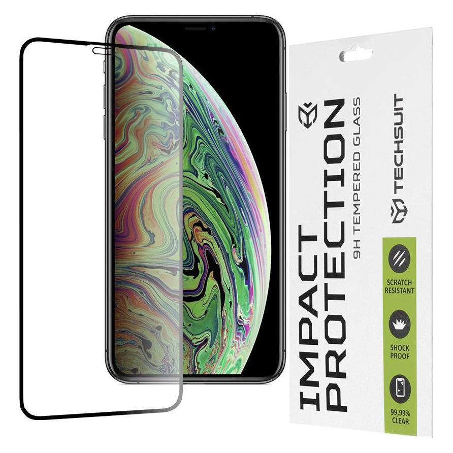 Techsuit - 111D Full Cover / Full Glue Glass - iPhone X / iPhone XS / iPhone 11 Pro - Black (Apple iPhone 11 Pro, Apple iPhone X, Apple iPhone XS) (56338204)