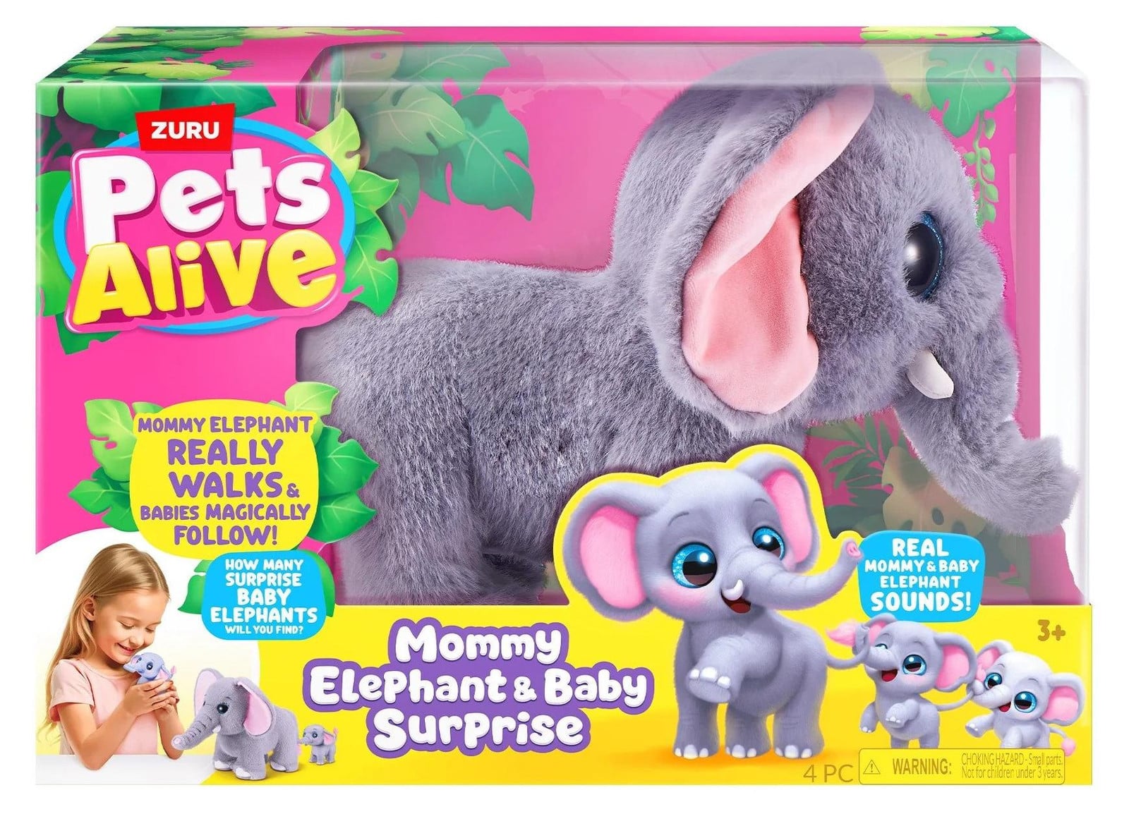 Zuru Pets Alive 9570 Slon Interactieve Speelgoed met Geluiden voor 3 jaar en ouder