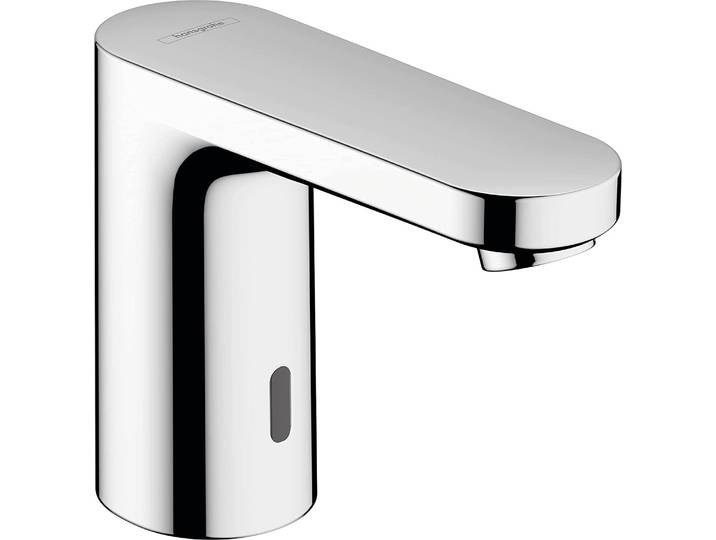 robinet mélangeur électronique pour lavabo Hansgrohe Vernis Blend\, pour eau froide ou eau pré-mélangée\, alimenté par piles\, finition chrome