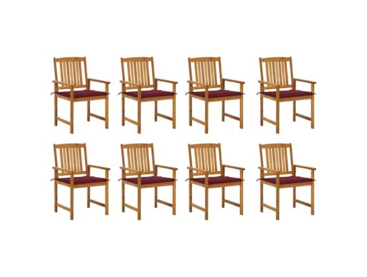 KUTYWEXFM Gartenstühle 8er Set Akazie Massivholz Stuhl mit Kissen Witterungsbeständiges Hartholz-Design für Terrasse, Balkon und Veranda inklusive weicher Sitzpolster mit Bändern.