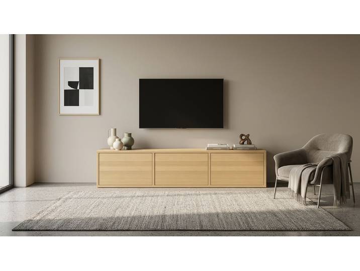 Lowboard aus Massivholz – kostenlose Holzmuster Buche Natur geölt