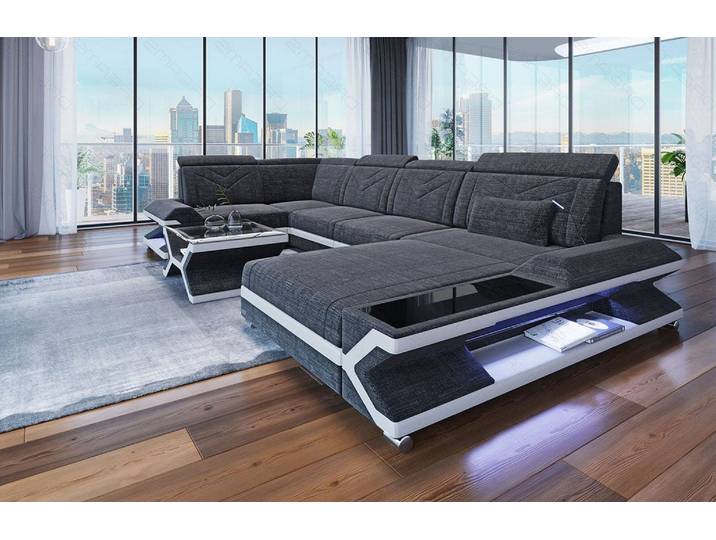 Stoff Wohnlandschaft Napoli U-Form