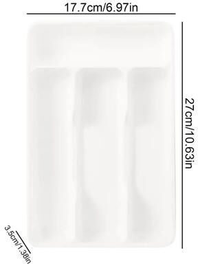Uplift Treasures 4 Compartment Silverware Organizer Holder white