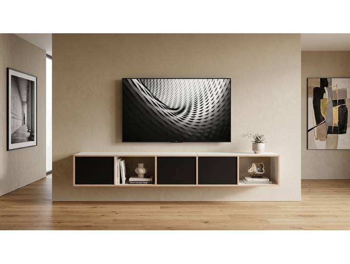 Lowboard mit Wandhalterung – TV-Board - Wandkommode Multiplex Multiplex Weiß