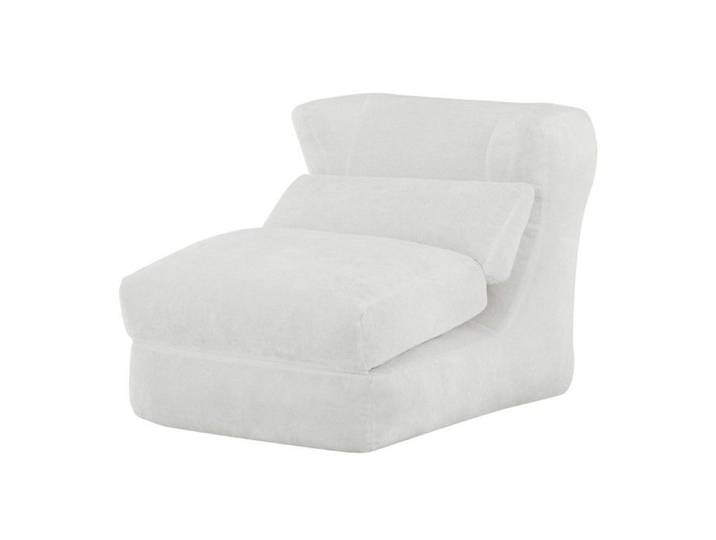 Fauteuil Relax Blanc En Chenille 90x118x86cm Design Tendance Et Unique Convertible Et Inclinable Idéal Pour Salon Et Chambre