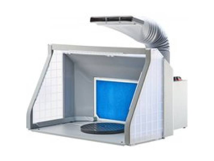 VEVOR Cabine de Peinture Aérographe 55,8x49,2x35,8 cm, Cabine de Pulvérisation Portable à 2 Ventilateurs, avec Lumières LED et Tuyau d'Extension d'Échappement, pour Modélisme Artisanats Gâteaux