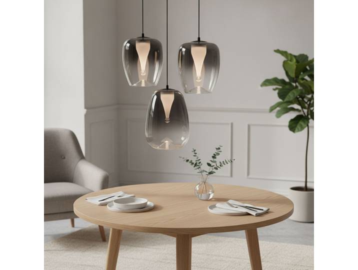 Design hanglamp Oblo 3-lichts smoke glas Lyora - 109158
