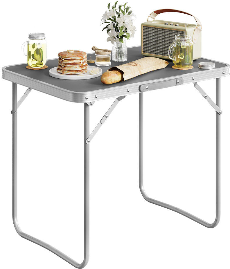 Dakota Fields Wasilla Rectangular 70cm L Camping Table Gray