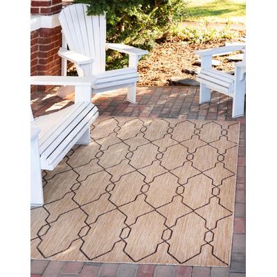 Outdoorteppich "Outdoor Crosses, LAGERRÄUMUNG", braun (braun, braun), B:152cm H:4mm L:244cm, Polypropylen (PP), MYFLAIR MÖBEL & ACCESSOIRES, Teppiche, Outdoorteppich, Flachgewebe, In- und Outdoor geeignet