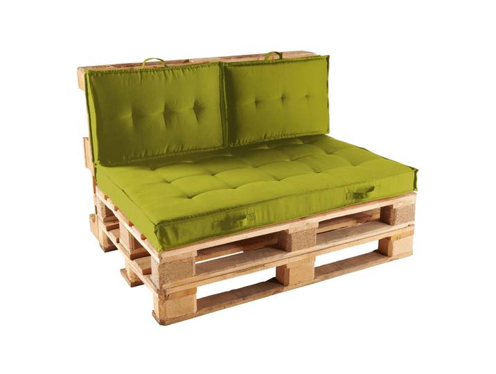 Oviala - Ensemble canapé palette + coussins de jardin